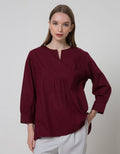 St. Yves Short Sleeve Blouse Bahan Katun Easycare