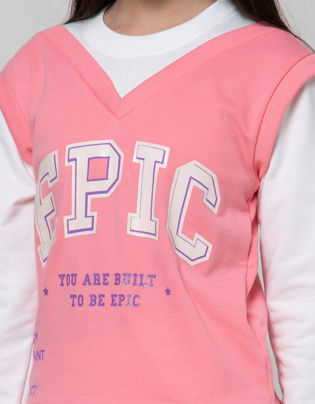 Nevada Sport Mock Vest Kaos Anak Perempuan