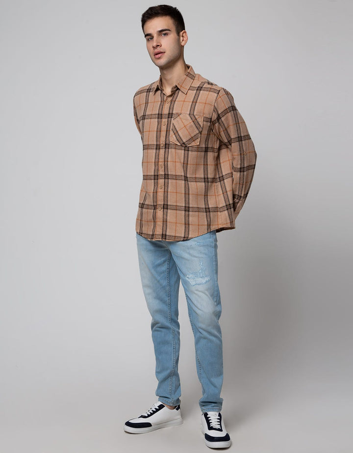 Details Long Sleeve Shirt Flannel Check