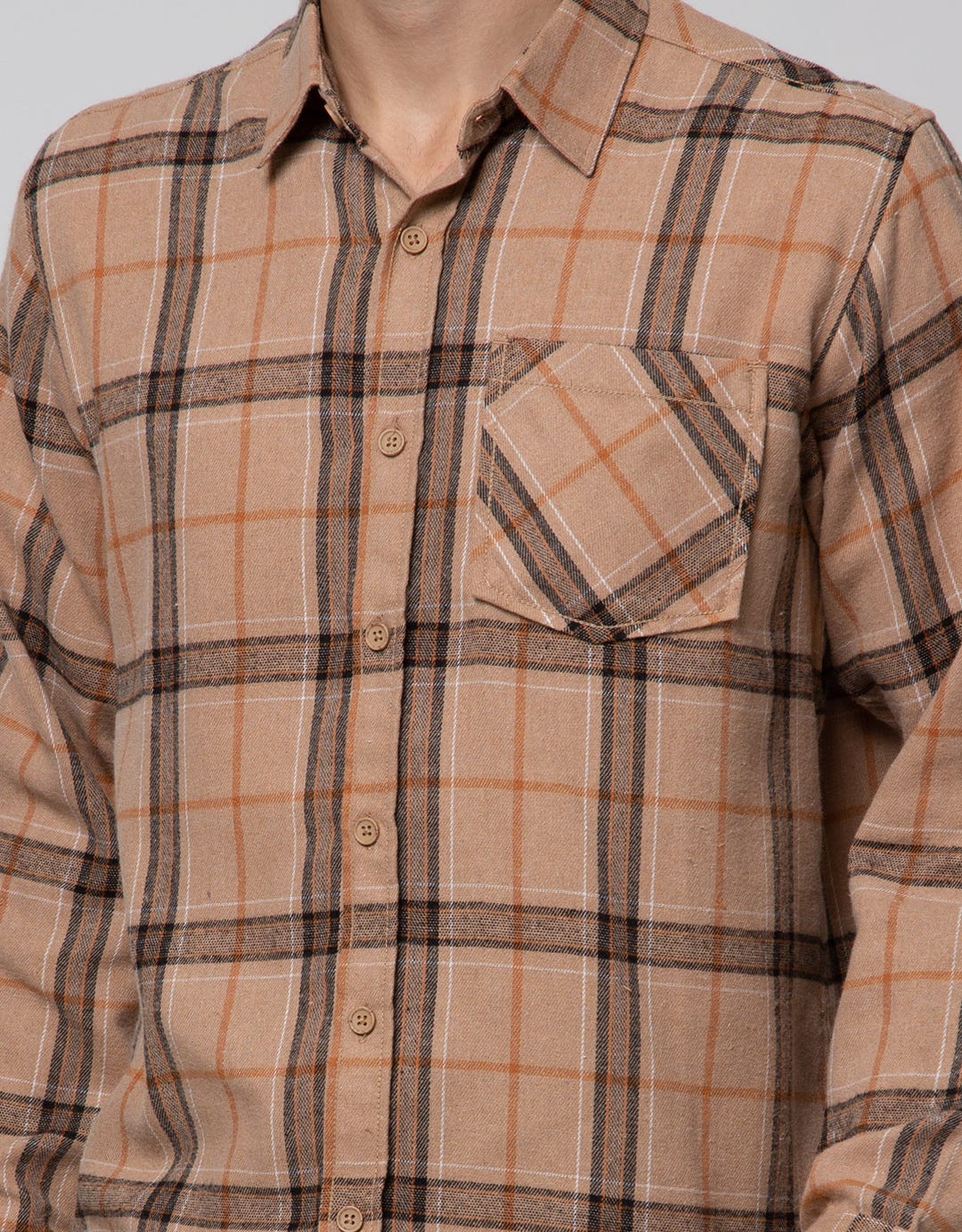 Details Long Sleeve Shirt Flannel Check