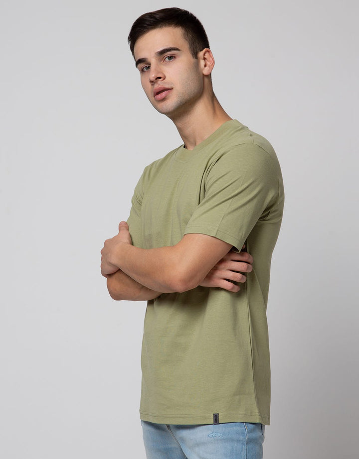 Details Short Sleeve Solid High Neck T-Shirt