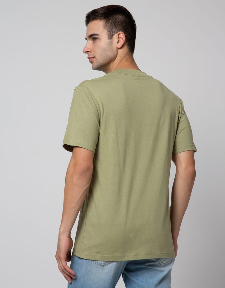 Details Short Sleeve Solid High Neck T-Shirt
