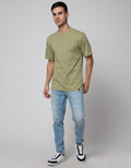 Details Short Sleeve Solid High Neck T-Shirt