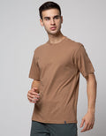 Details Short Sleeve Solid High Neck T-Shirt