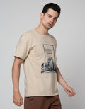 Details Short Sleeve Mountain Print T-Shirt