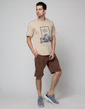 Details Short Sleeve Mountain Print T-Shirt
