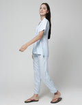 Nevada Short Sleeve Pyjama Pants White Stripe