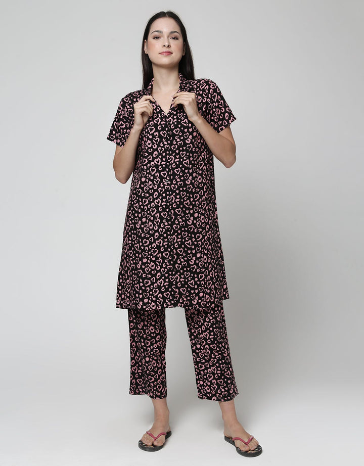 Nevada Leopard Combi Midi Dress Wanita