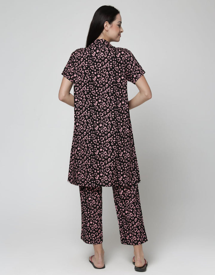 Nevada Leopard Combi Midi Dress Wanita