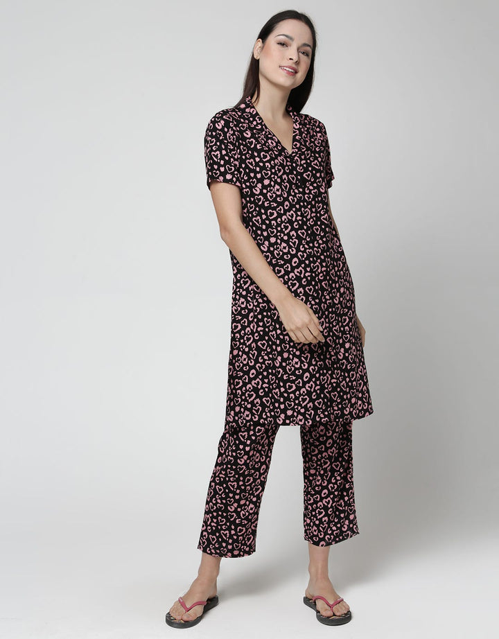 Nevada Leopard Combi Midi Dress Wanita