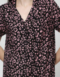 Nevada Leopard Combi Midi Dress Wanita
