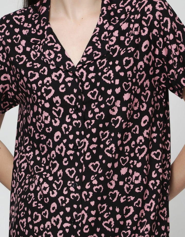 Nevada Leopard Combi Midi Dress Wanita
