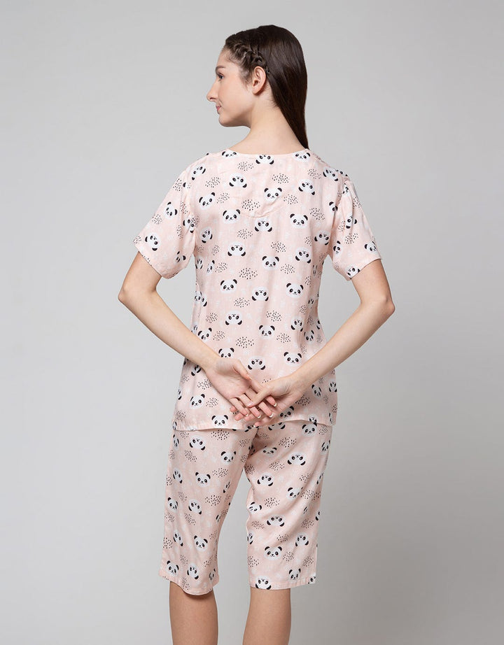 Nevada Panda Print Capri Piyama Wanita