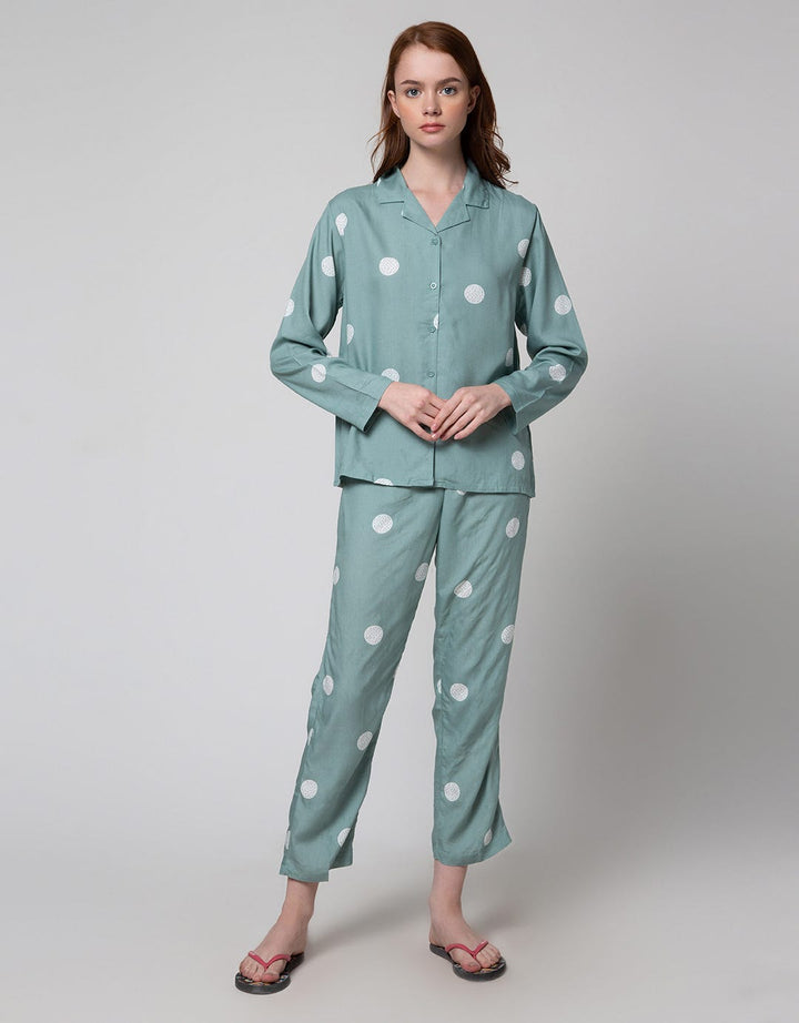 Nevada Long Sleeve Pajama Pants Oval Spiral Spot