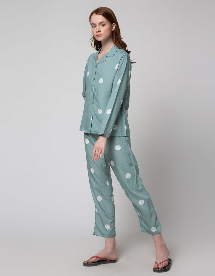Nevada Long Sleeve Pajama Pants Oval Spiral Spot