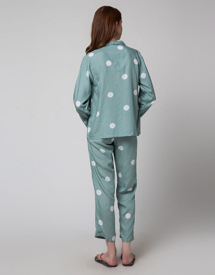 Nevada Long Sleeve Pajama Pants Oval Spiral Spot