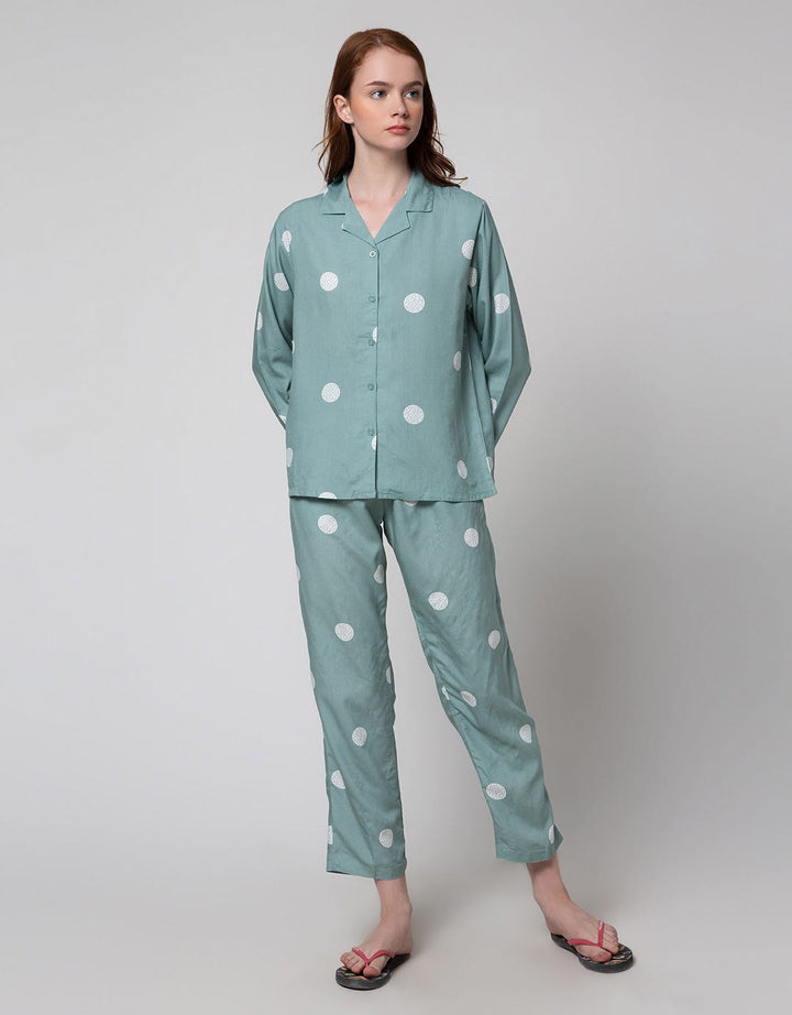Nevada Long Sleeve Pajama Pants Oval Spiral Spot