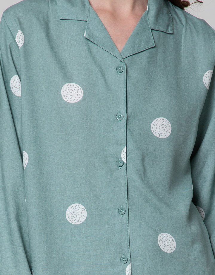 Nevada Long Sleeve Pajama Pants Oval Spiral Spot