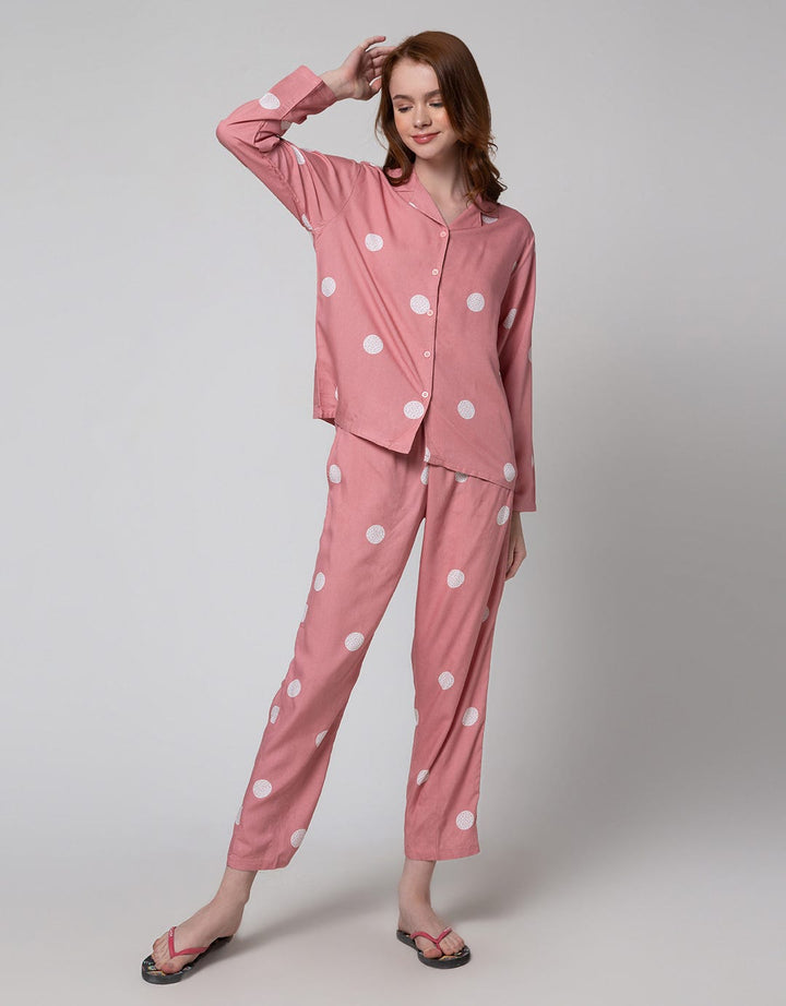 Nevada Long Sleeve Pajama Pants Oval Spiral Spot