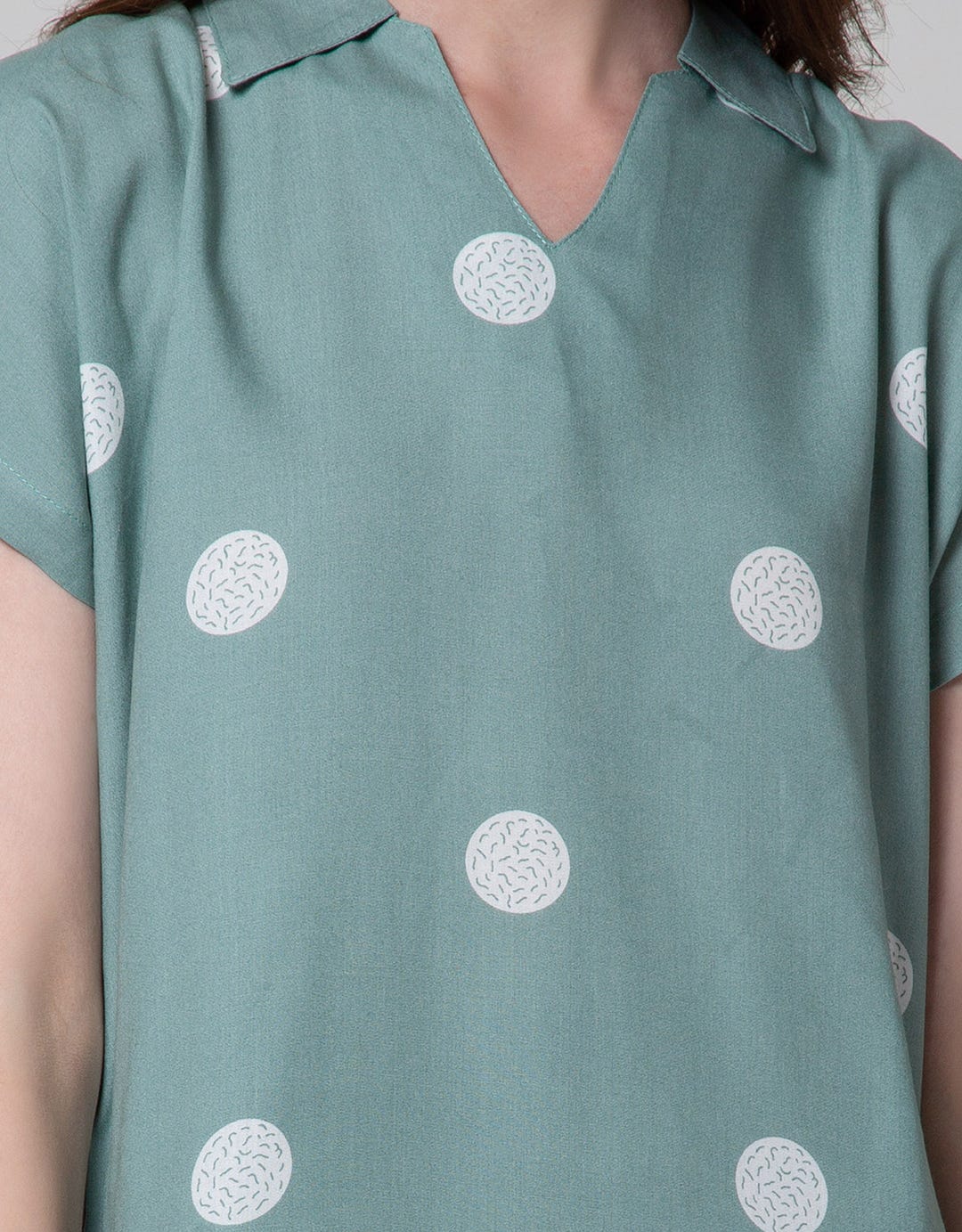 Nevada Short Sleeve Midi Dress Oval Spiral Spot