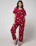 St. Yves Short Sleeve Pyjama Pants Zinnia Flower