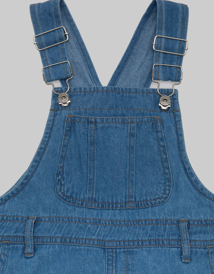 Little M Overall Dress Denim Print Bunny Girls 