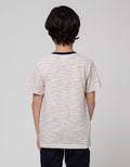Little M Short Sleeve T-Shirt Henley Stripe Yarndyed