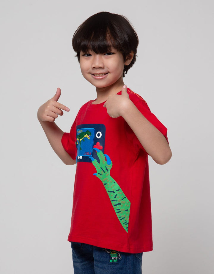 Little M Short Sleeve T-Shirt Aplikasi Game Bordir