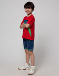 Little M Short Sleeve T-Shirt Aplikasi Game Bordir