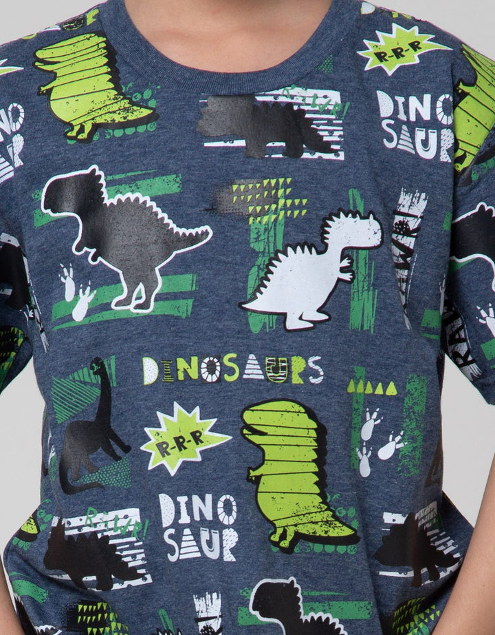 Little M Dino Print Kaos Anak Laki-Laki