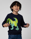 Little M Sweatshirt Dino Gigi Aplikasi Lengan