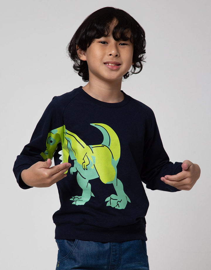 Little M Sweatshirt Dino Gigi Aplikasi Lengan