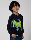 Little M Sweatshirt Dino Gigi Aplikasi Lengan
