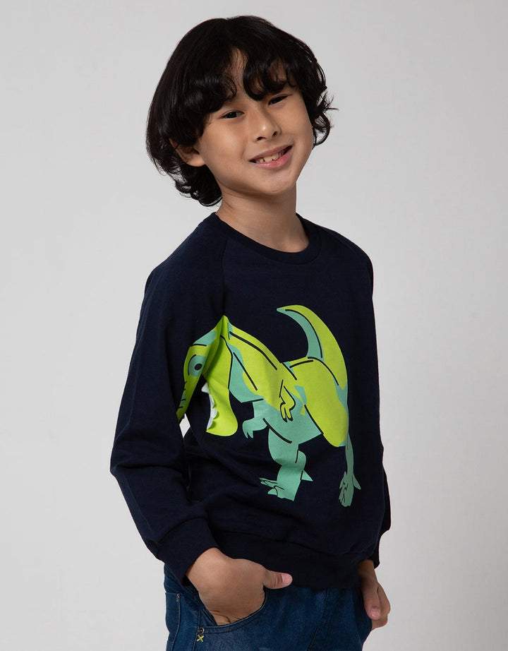 Little M Sweatshirt Dino Gigi Aplikasi Lengan