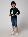 Little M Sweatshirt Dino Gigi Aplikasi Lengan