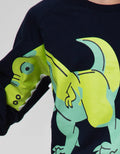 Little M Sweatshirt Dino Gigi Aplikasi Lengan