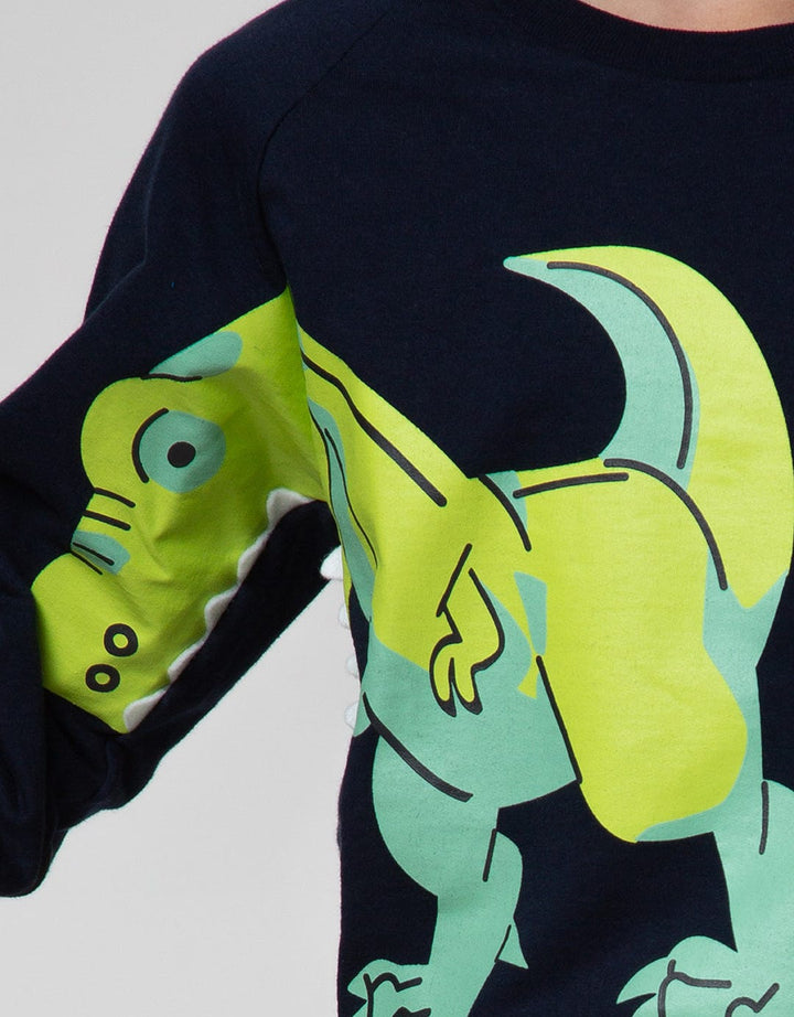 Little M Sweatshirt Dino Gigi Aplikasi Lengan