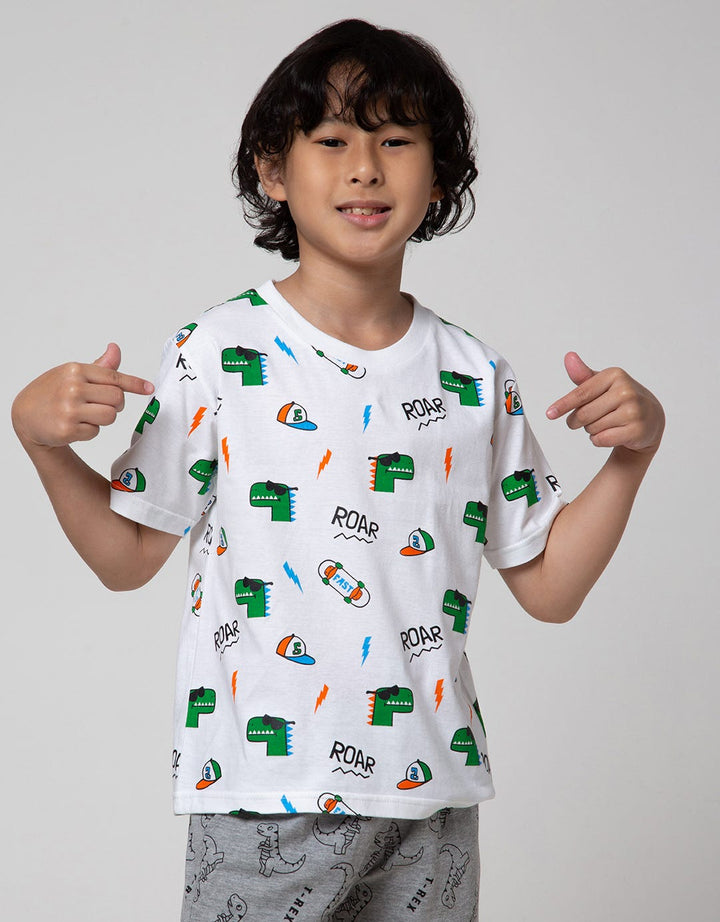 Little M Short Sleeve T-Shirt Print Dino Roar