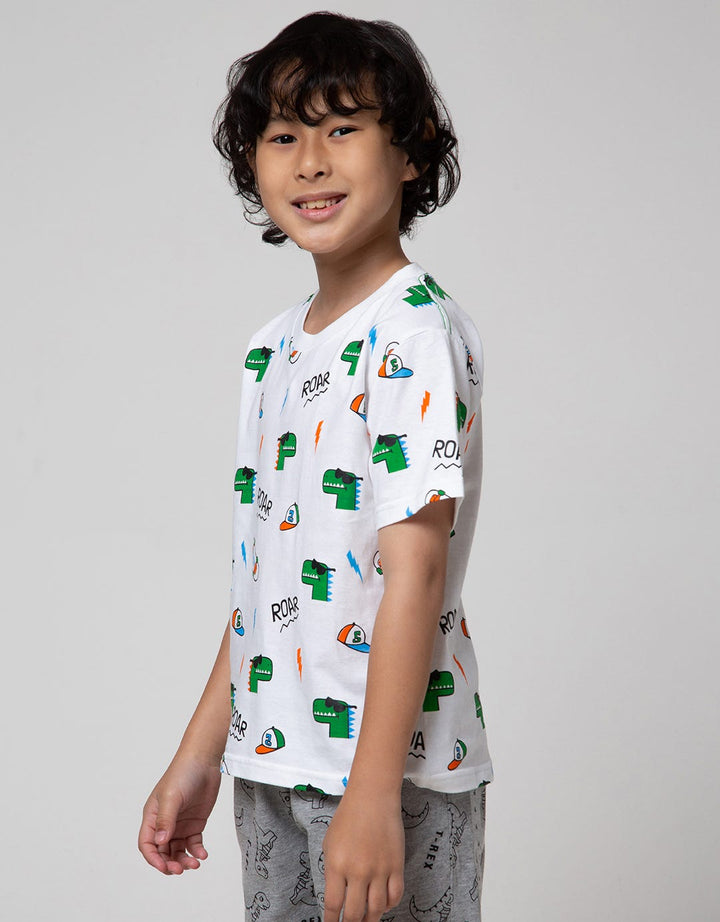 Little M Short Sleeve T-Shirt Print Dino Roar