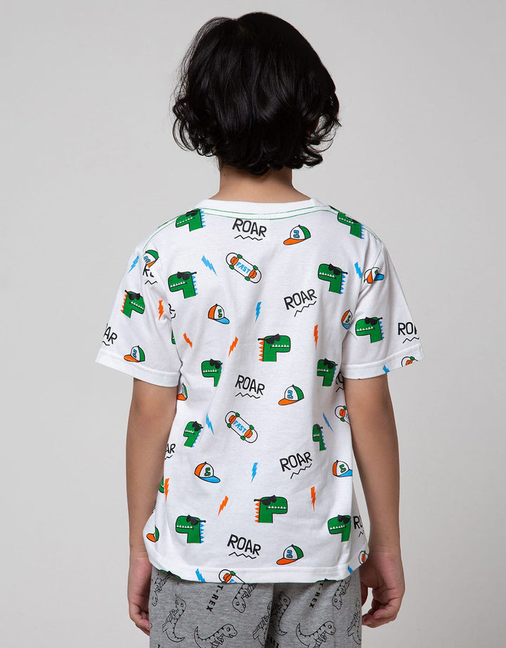 Little M Short Sleeve T-Shirt Print Dino Roar