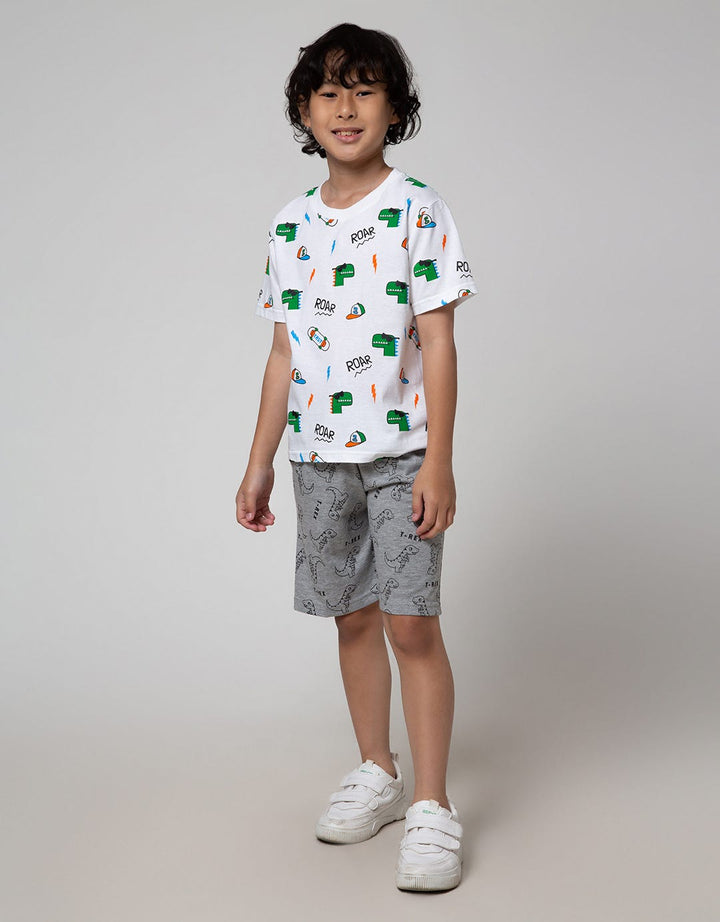 Little M Short Sleeve T-Shirt Print Dino Roar