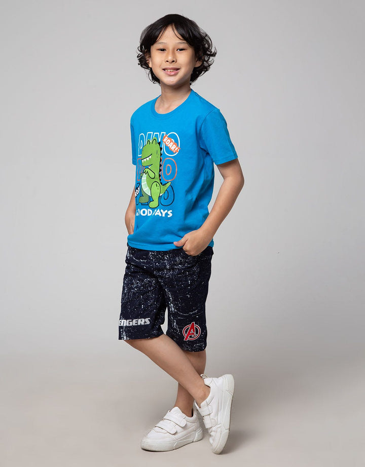 Little M Short Sleeve T-Shirt Print Dino Good Days Aplikasi