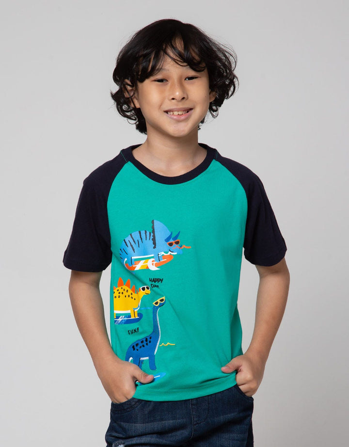 Little M Dino Apli Kaos Anak Laki-Laki