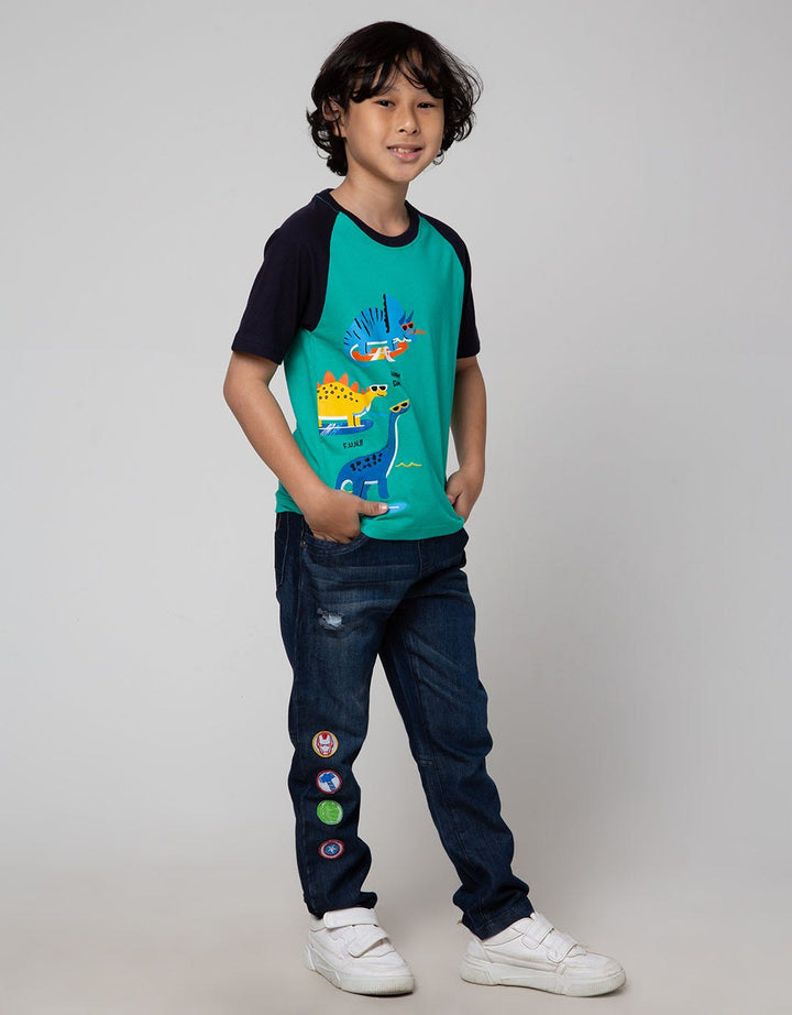 Little M Dino Apli Kaos Anak Laki-Laki