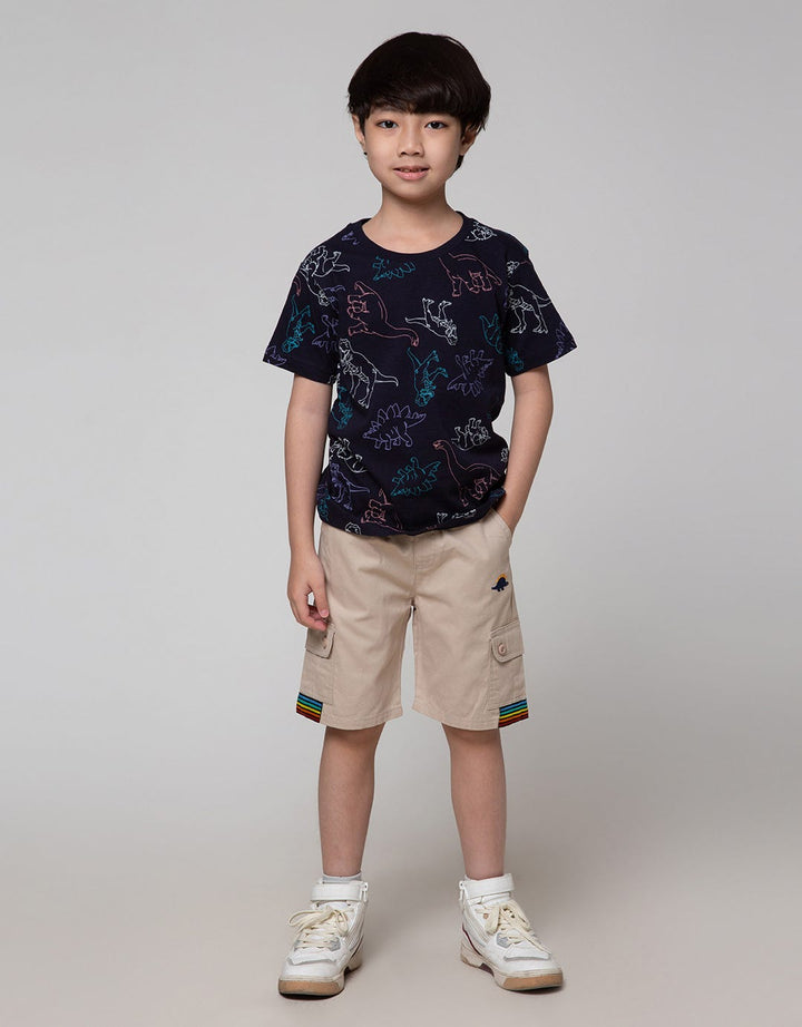 Little M Short Sleeve T-Shirt Print Dino Outline