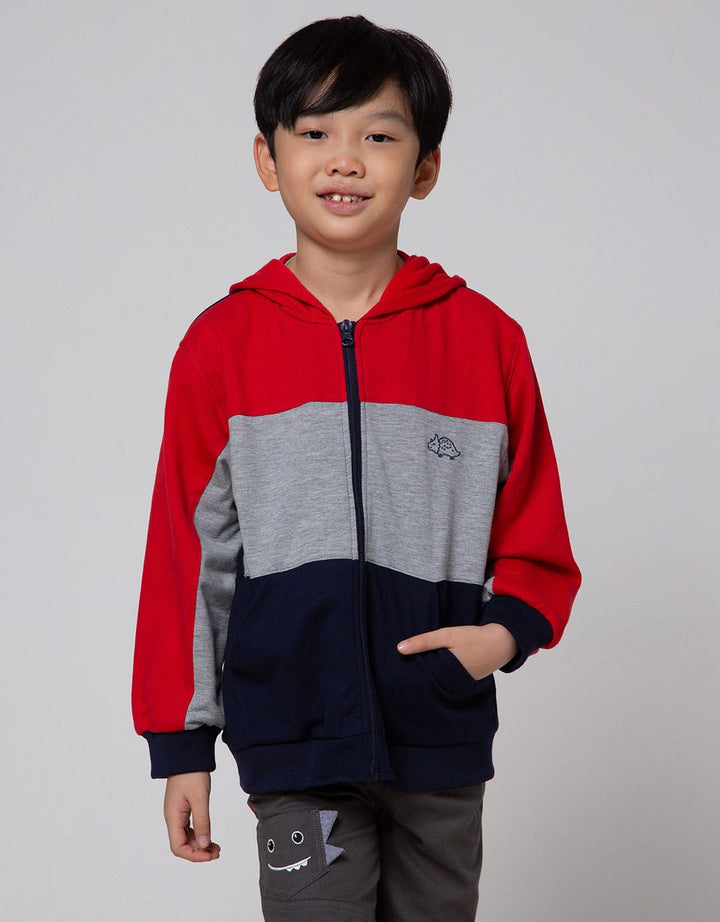 Little M Dino Embroidered Terry Jacket