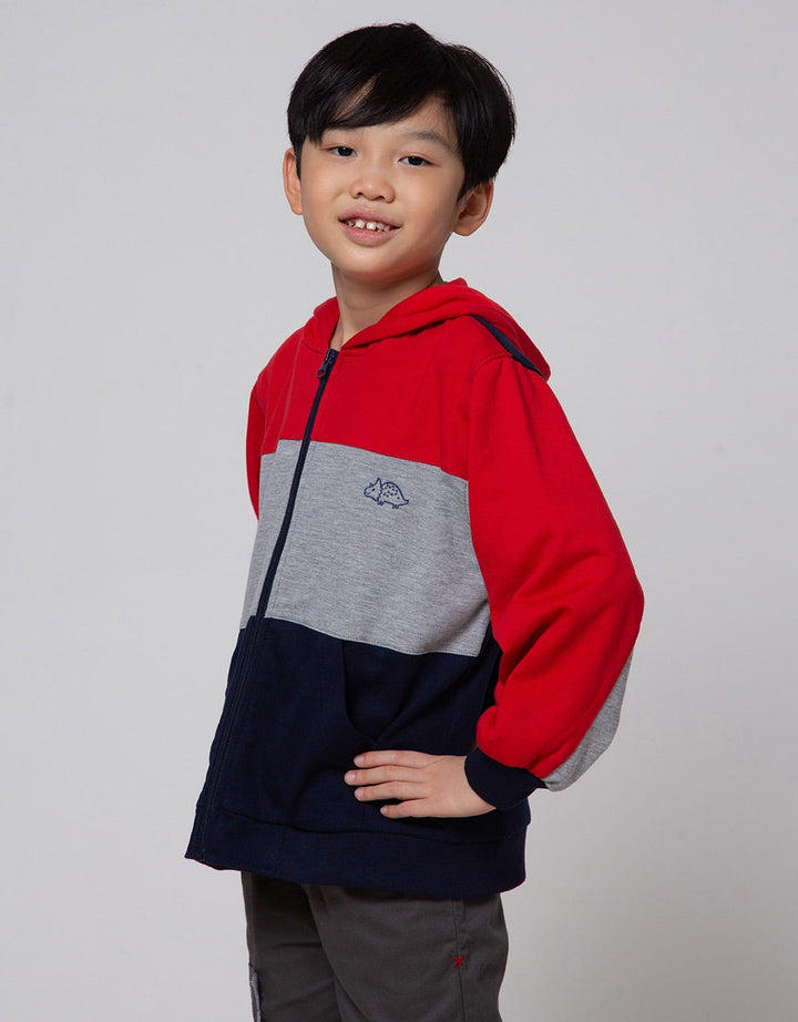 Little M Dino Embroidered Terry Jacket