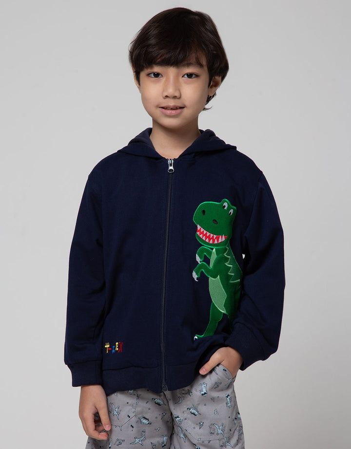 Little M Dino Cucuk Jaket Anak Laki-laki