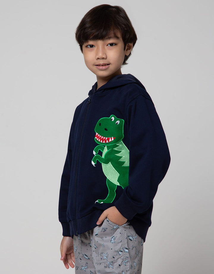 Little M Dino Cucuk Jaket Anak Laki-laki