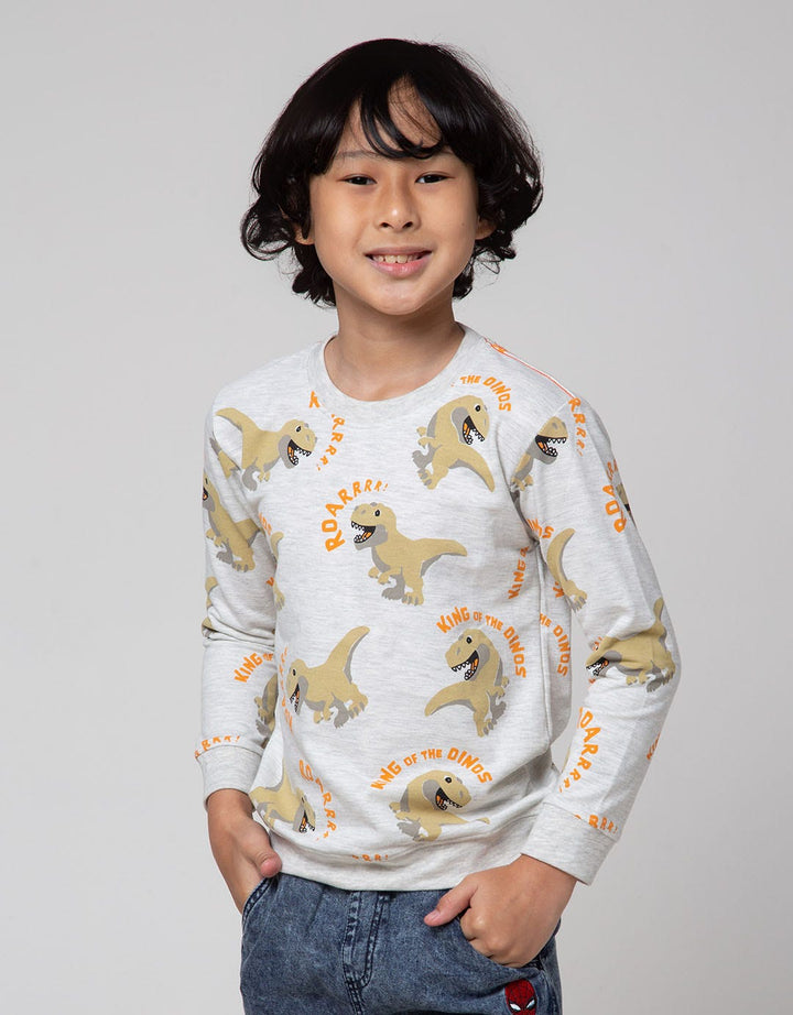 Little M Sweater Dino Print Sweater Anak Laki-Laki